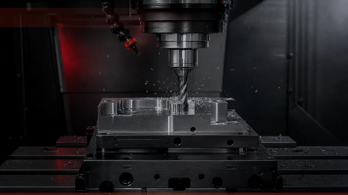 Detal metalowy projektowany pod frezowanie CNC — Nomatec